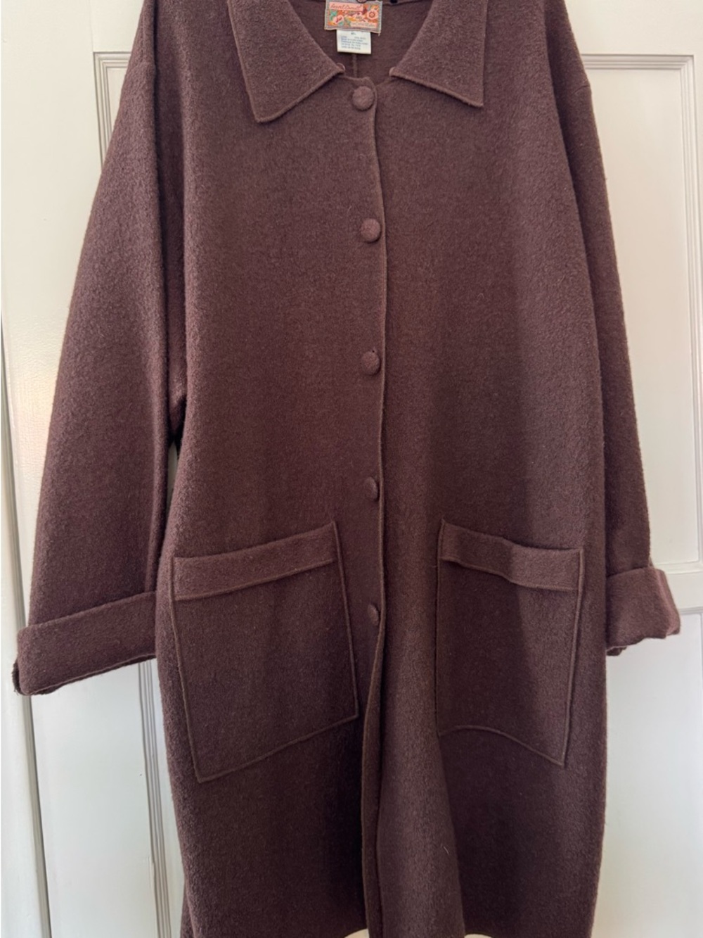 Vintage April Cornell boiled wool, chestnut top coat